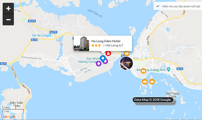 bản đồ khách sạn Eden Hạ Long