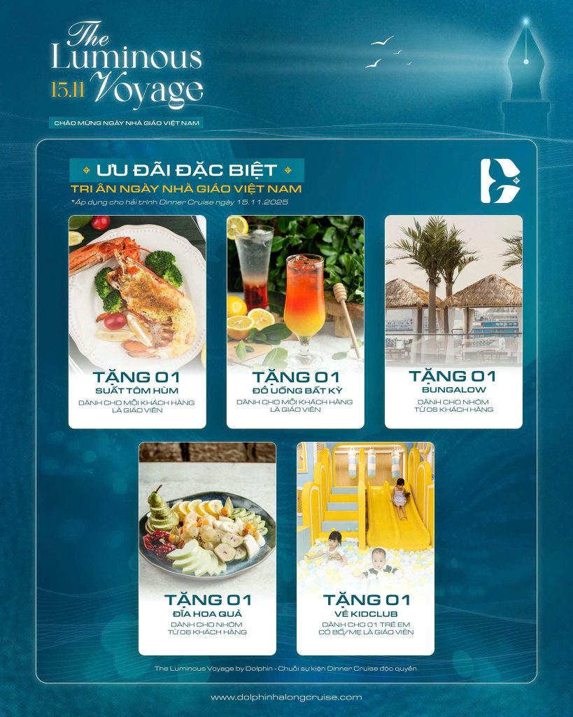 Dolphin Halong Cruise tung Ưu đãi đặc biệt chào mừng Ngày Nhà giáo Việt Nam 20.11